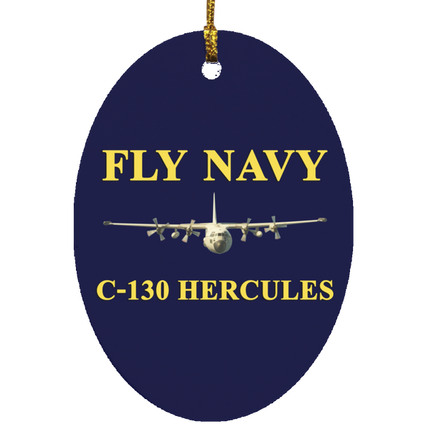 Fly Navy C-130 3 Ornament Ceramic - Oval