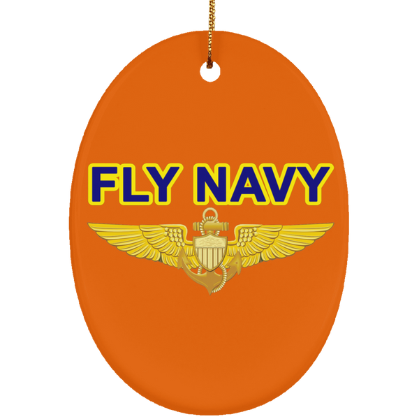 Fly Navy Aviator Ornament - Oval