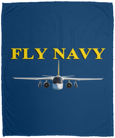 Fly Navy S-3 4 Blanket - Velveteen Micro Fleece Large