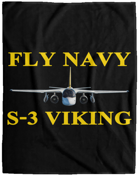 Fly Navy S-3 3 Blanket - Velveteen Micro Fleece Extra Large