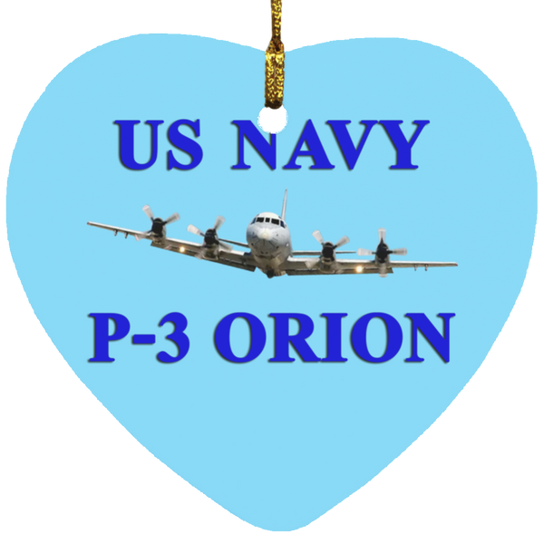 US Navy P-3 1 Ornament Ceramic - Heart