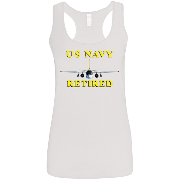 Navy Retired 2 Ladies' Softstyle Racerback Tank