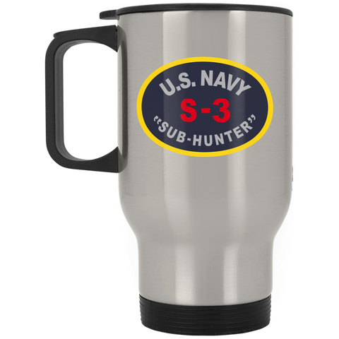 S-3 Sub Hunter Silver Stainless Travel Mug