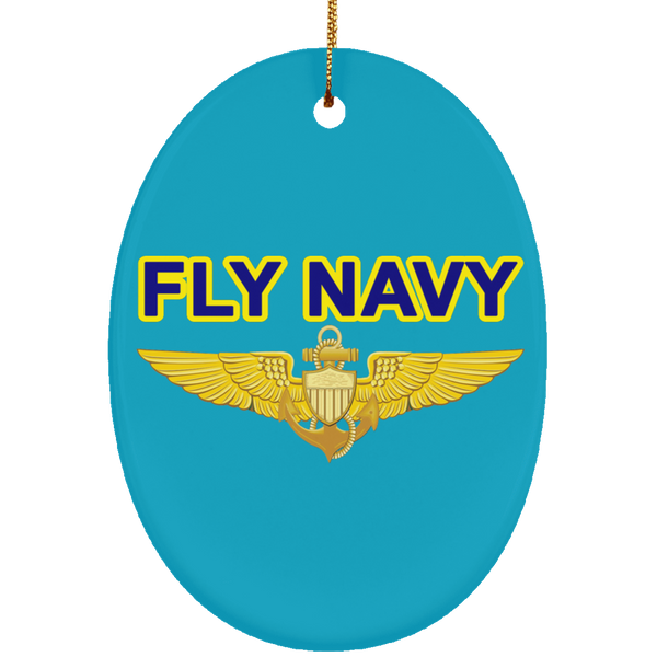 Fly Navy Aviator Ornament - Oval