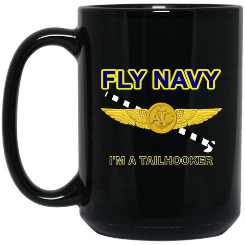 Fly Navy Tailhooker 2 Black Mug - 15oz