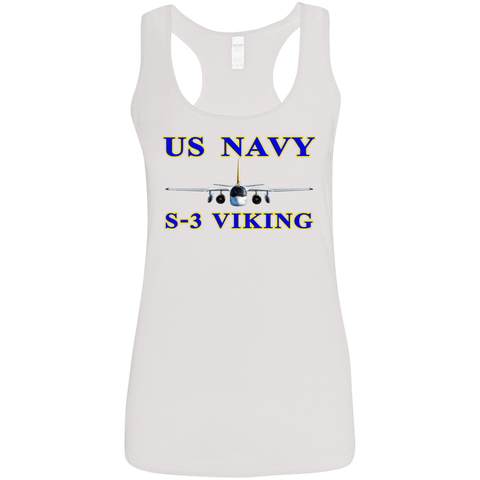 US Navy S-3 1 Ladies' Softstyle Racerback Tank