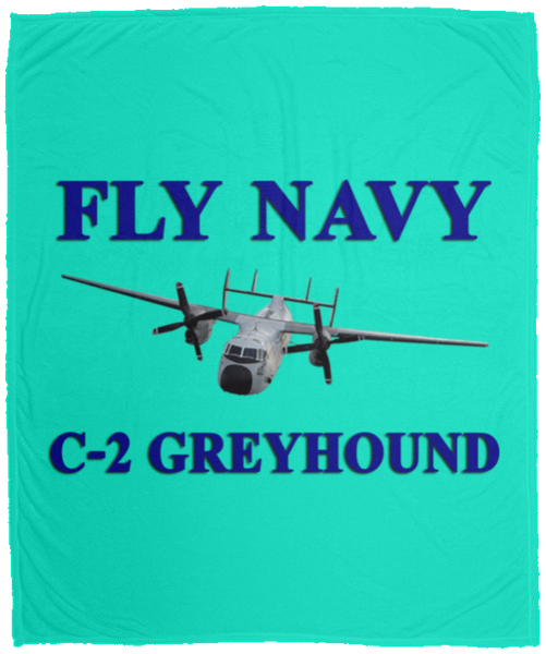 Fly Navy C-2 1 Blanket - Cozy Plush Fleece Blanket - 50x60