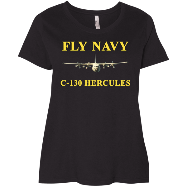 Fly Navy C-130 3 Ladies' Curvy T-Shirt