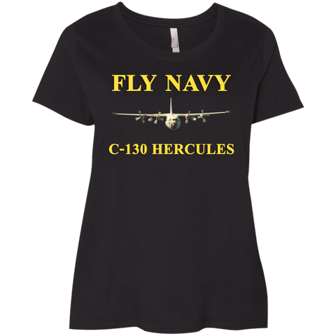 Fly Navy C-130 3 Ladies' Curvy T-Shirt