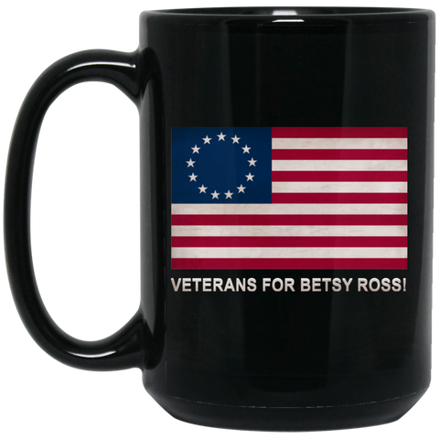 Betsy Ross Vets Black Mug - 15oz
