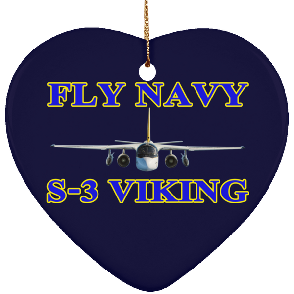 Fly Navy S-3 1 Ornament - Heart