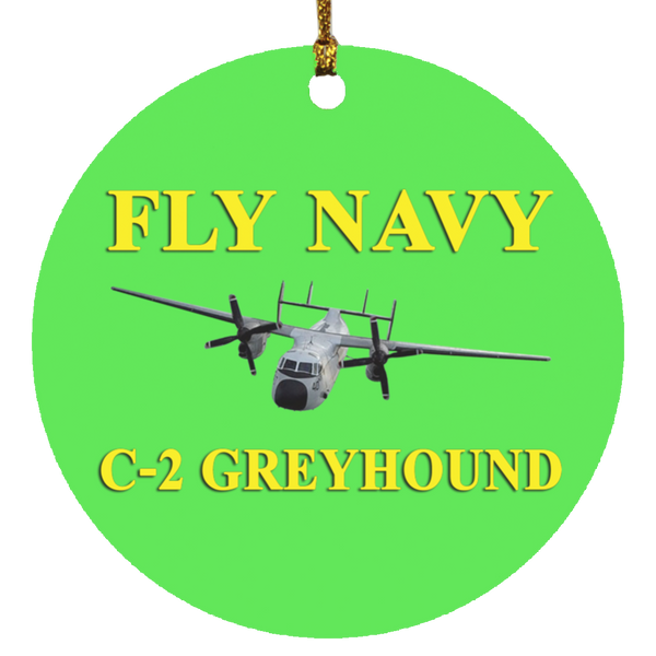 Fly Navy C-2 3 Ornament - Circle