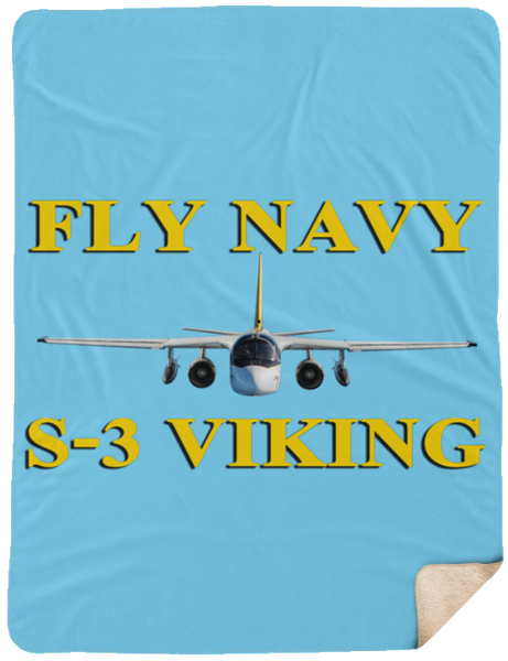 Fly Navy S-3 3 Blanket - Fleece Sherpa Extra Large