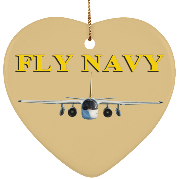 Fly Navy S-3 4 Ornament - Heart