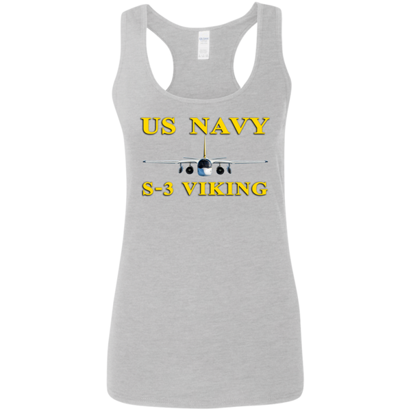 US Navy S-3 3 Ladies' Softstyle Racerback Tank