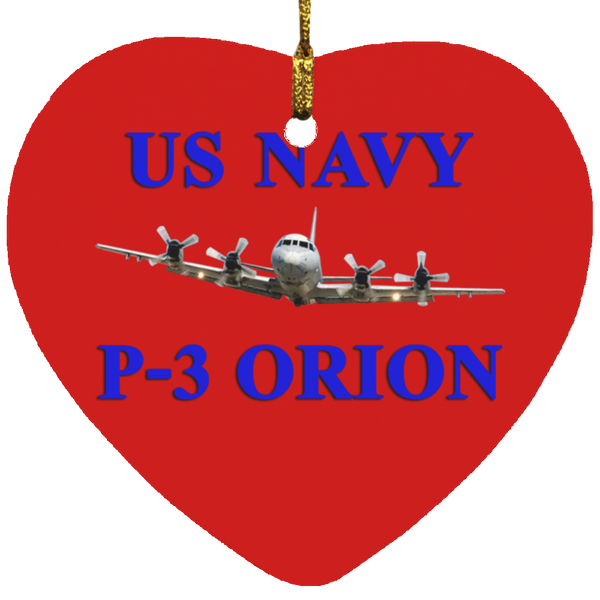 US Navy P-3 1 Ornament Ceramic - Heart