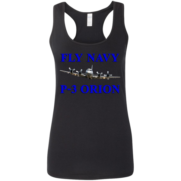 Fly Navy P-3 1 Ladies' Softstyle Racerback Tank