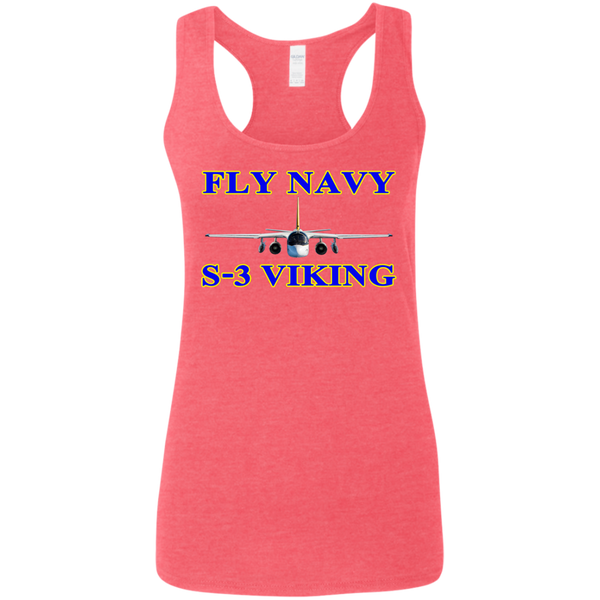 Fly Navy S-3 1 Ladies' Softstyle Racerback Tank