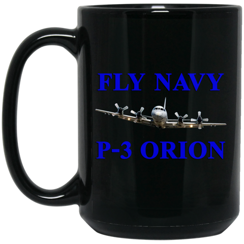 Fly Navy P-3 1 Black Mug - 15oz