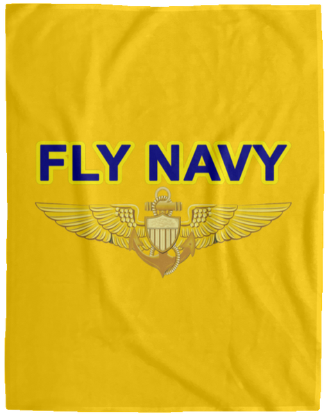 Fly Navy Aviator Blanket - Cozy Plush Fleece Blanket - 60x80