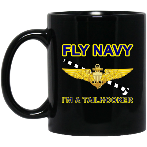 Fly Navy Tailhooker Black Mug - 11oz