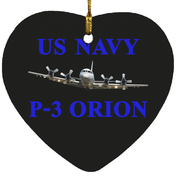 US Navy P-3 1 Ornament Ceramic - Heart