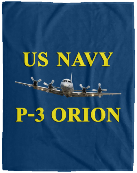 US Navy P-3 3 Blanket - Cozy Plush Fleece Blanket - 60x80