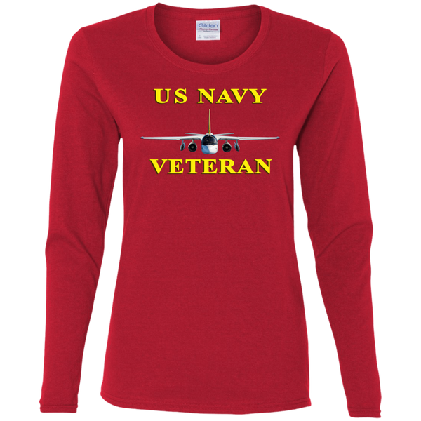 Navy Vet 3 Ladies' Cotton LS T-Shirt