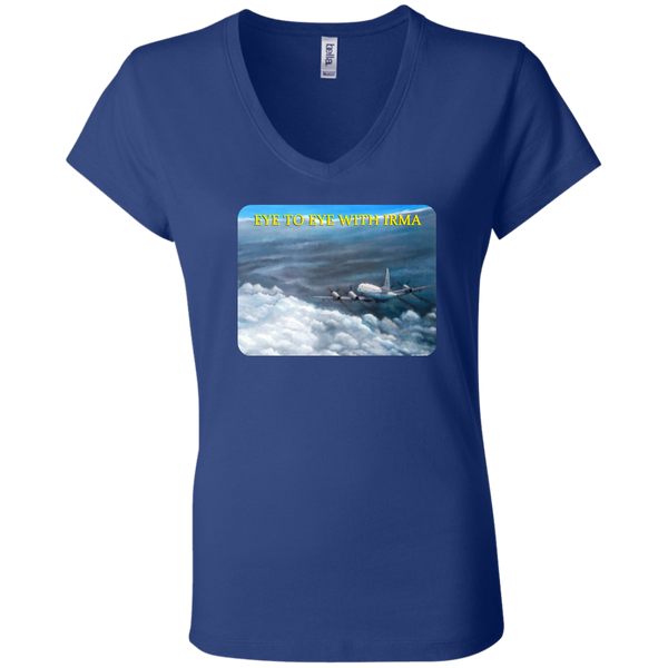 Eye To Eye With Irma Ladies Jersey V-Neck T-Shirt