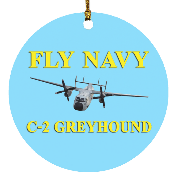 Fly Navy C-2 3 Ornament - Circle