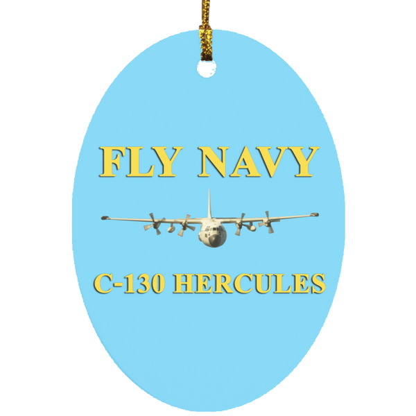 Fly Navy C-130 3 Ornament Ceramic - Oval