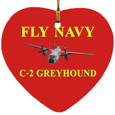 Fly Navy C-2 3 Ornament - Heart