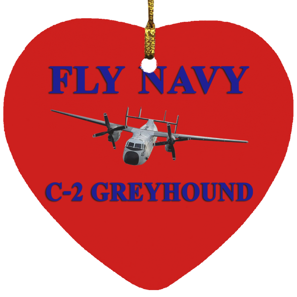 Fly Navy C-2 1 Ornament - Heart