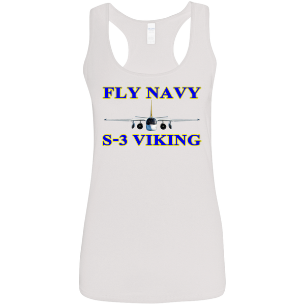 Fly Navy S-3 1 Ladies' Softstyle Racerback Tank