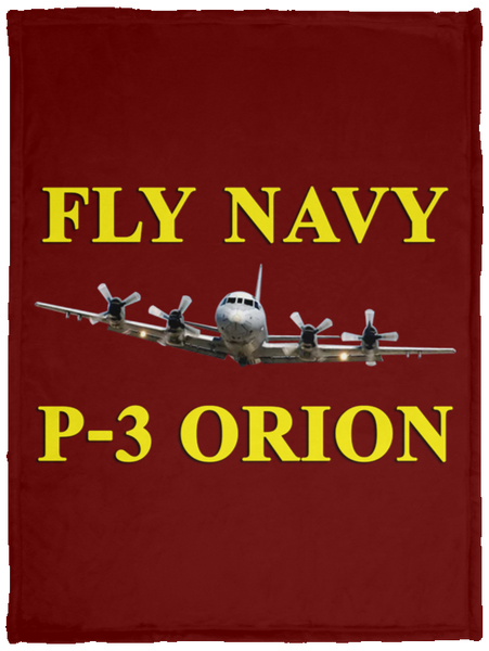 Fly Navy P-3 3 Blanket - Cozy Plush Fleece Blanket - 30x40