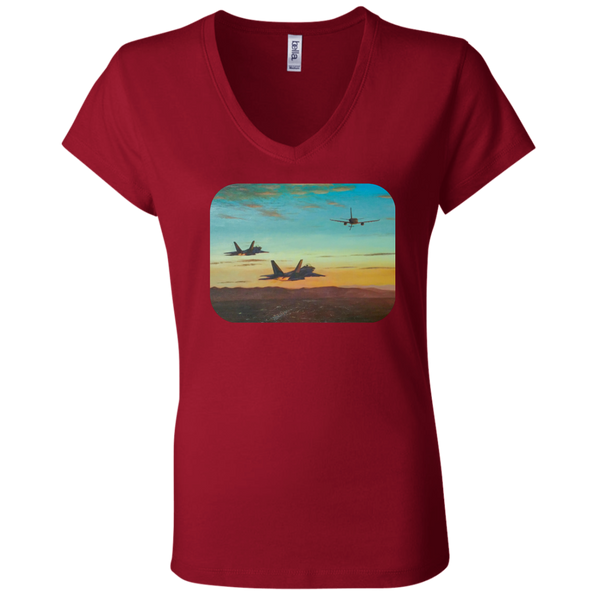 Time To Refuel 2 Ladies' Jersey V-Neck T-Shirt