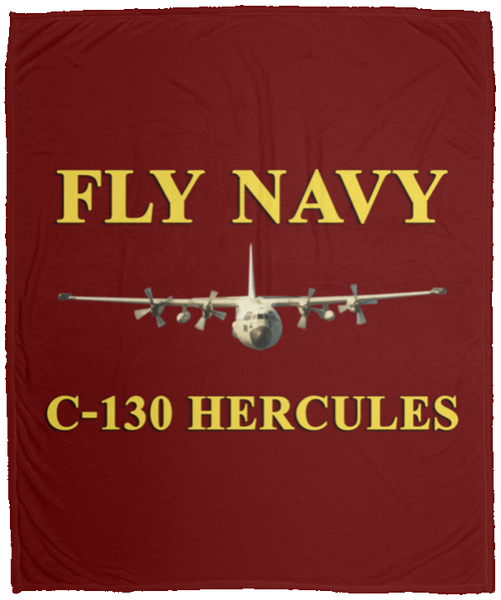 Fly Navy C-130 3 Blanket - Cozy Plush Fleece Blanket - 50x60