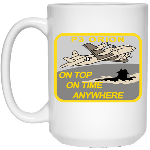 P-3 On Top White Mug - 15oz