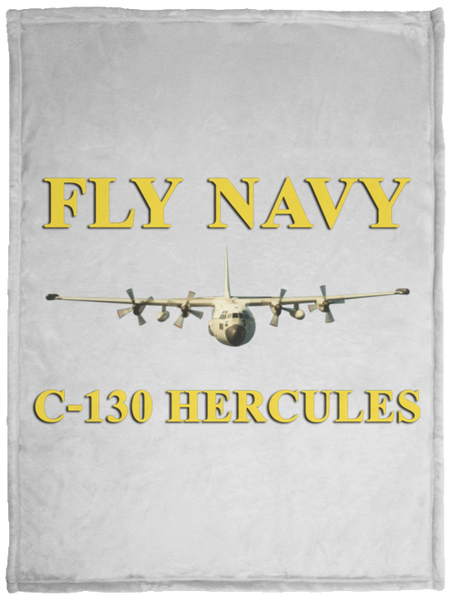 Fly Navy C-130 3 Blanket - Cozy Plush Fleece Blanket - 30x40