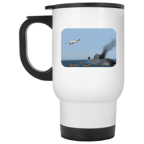 Abandon Ship White Travel Mug