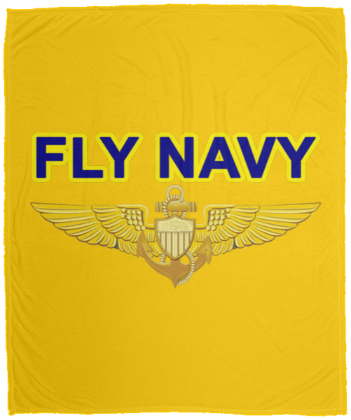 Fly Navy Aviator Blanket - Cozy Plush Fleece Blanket - 50x60