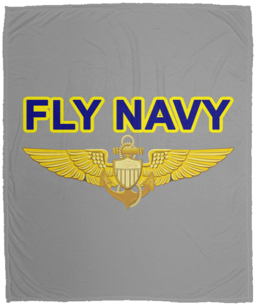 Fly Navy Aviator Blanket - Cozy Plush Fleece Blanket - 50x60