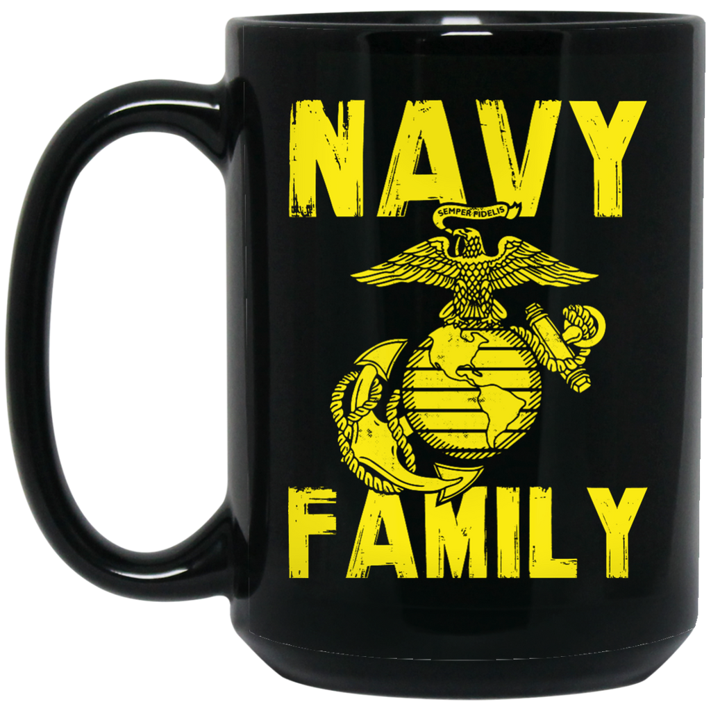 Navy Family Semper Fi 1 Black Mug - 15 oz