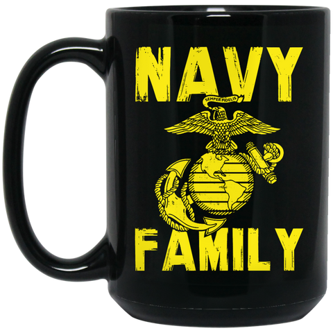 Navy Family Semper Fi 1 Black Mug - 15 oz