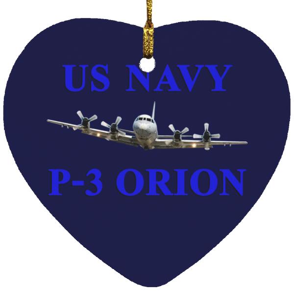 US Navy P-3 1 Ornament Ceramic - Heart