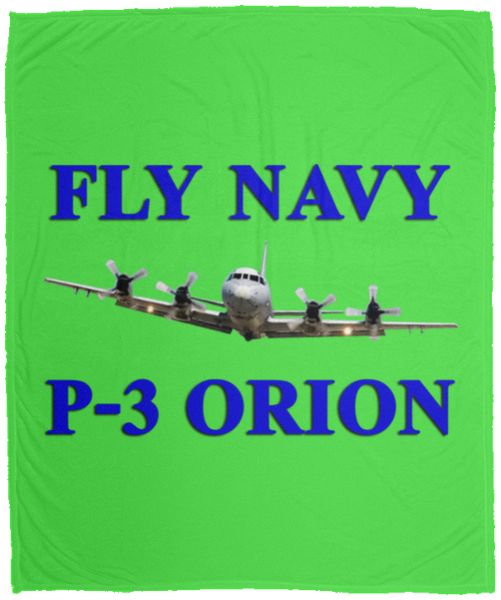 Fly Navy P-3 1 Blanket - Cozy Plush Fleece Blanket - 50x60