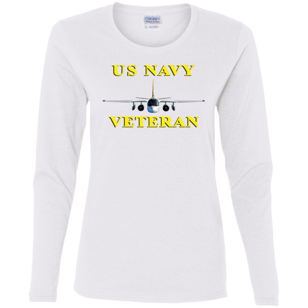 Navy Vet 3 Ladies' Cotton LS T-Shirt