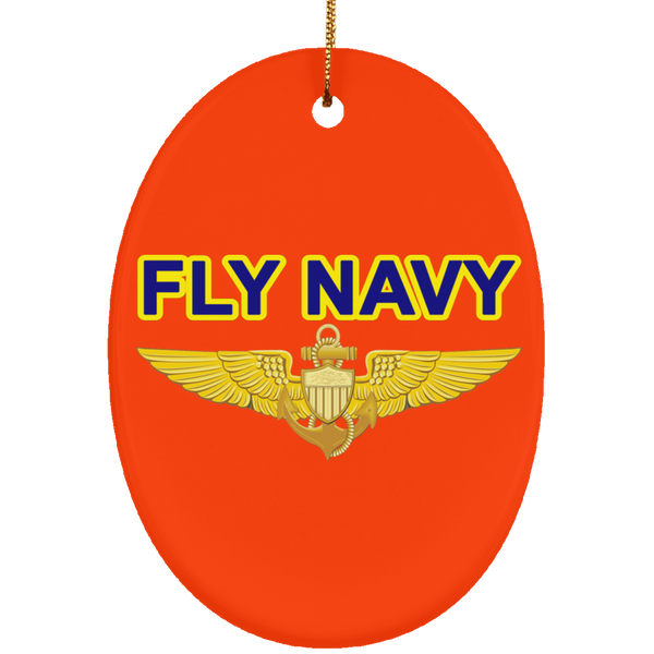 Fly Navy Aviator Ornament - Oval