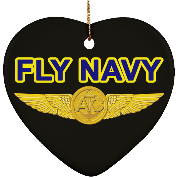 Fly Navy Aircrew Ornament - Heart