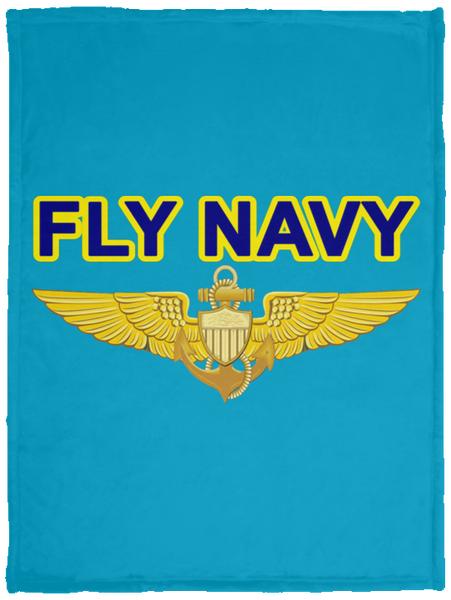 Fly Navy Aviator Blanket - Cozy Plush Fleece Blanket - 30x40